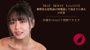 【独占】【sone00976】無邪気な巨乳妹が終電逃して泊まりに来た｜田野憂