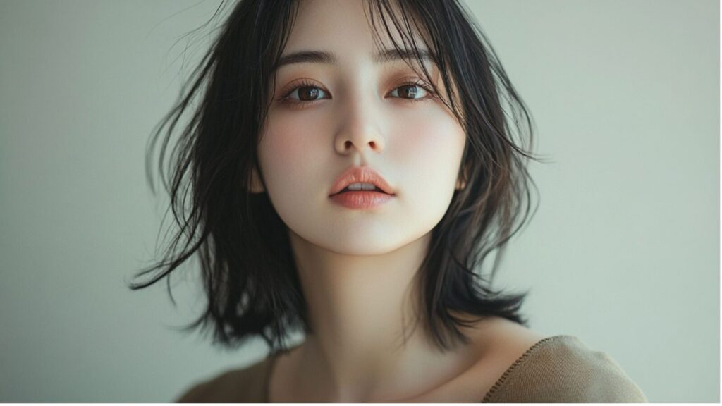 model07 – Japanese woman face, soft natural light, 16:9