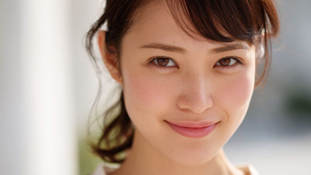 model13 – Japanese woman face, soft natural light, 16:9
