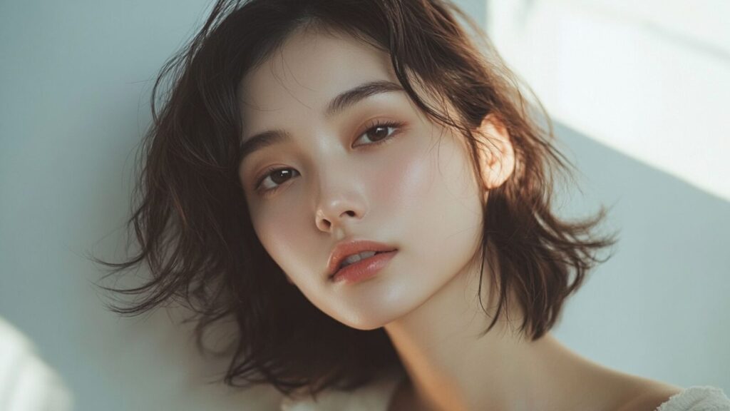 model38 – Japanese woman face, soft natural light, 16:9